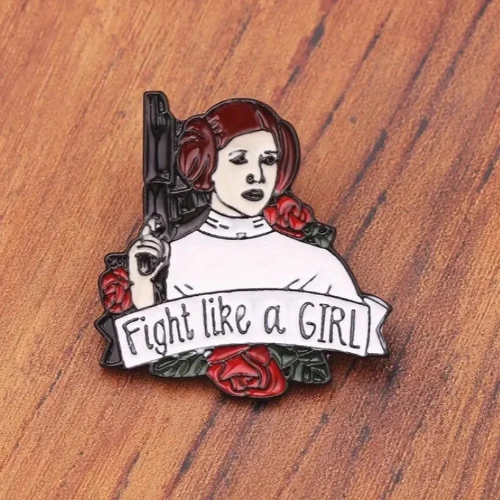 Star Wars Princess Leia "Fight Like a Girl" Conversation Broach Pin - Picture 6 of 6